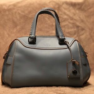 Authentic Sky Blue Leather Coach “Ace” Satchel
